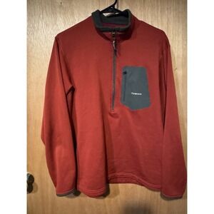 Simms Quarter Zip Long Sleeve Fleece Pullover Men's Size L Red Power Dry